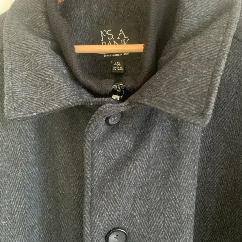 Jos. A. Bank Black Winter Coat Wool blend. XL 46Long